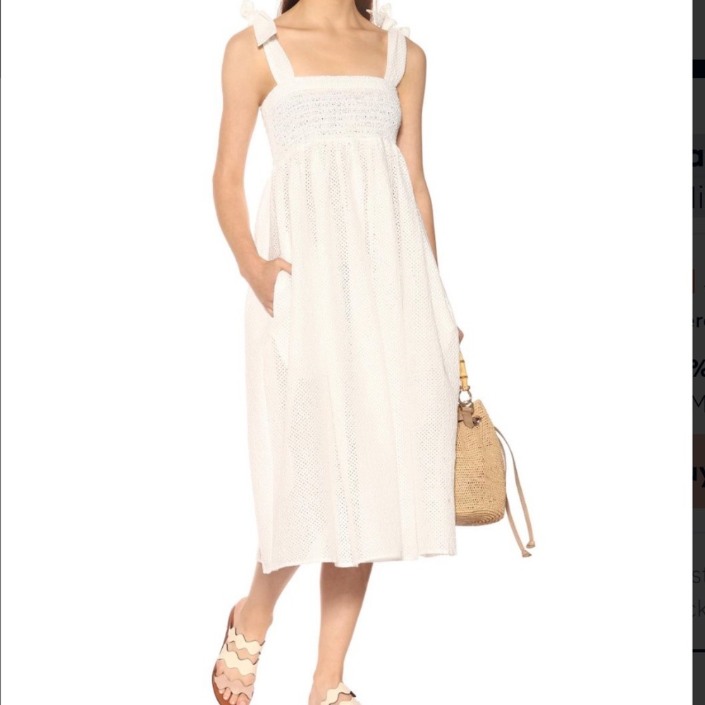 marysia swim sicily smocked cotton midi dress